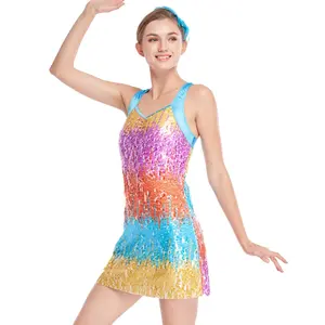 MiDee Full Sequins Ombre Dance Costumes A Line Dance Competition Dance Wear For Women