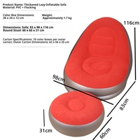 Sofás y Sillas Inflables Modernos y Sencillos, Sofá Cama Flocado, Plegable y Almacenable, Sofá Inflable Individual Gigante para Piscina