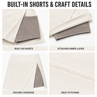 Jupe-short de tennis personnalisée pour femmes, taille haute, avec fente avant et short intégré, pour le sport et l'entraînement sur le court de tennis