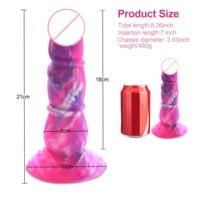 Vibromasseur Dildo Transparent en Silicone Antpop pour Adultes avec Ventouse, 100% Étanche, Texture Réaliste pour la Masturbation Féminine