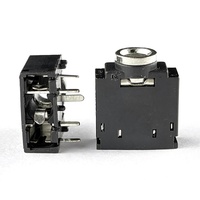 PJ307 Prise femelle PBT pour carte PCB, prise casque rectangulaire 3,5 mm, double canal, trois broches, cinq broches, audio de type carte