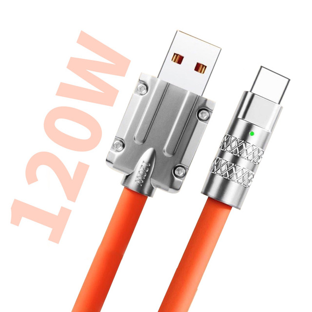 OEM Silicone 1M 1.5M 2M 6A Fast Charging Mobile Metal USB C Tipo Type Kabel Charging USBC Data Cable