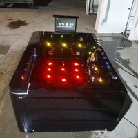 Baignoire autoportante rectangulaire portable en acrylique avec jets de massage et hydromassage pour 2-3 personnes à prix réduit