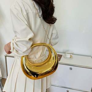 Bolso de Mano de Acrílico Espejo Metálico Redondo Elegante Personalizado al por Mayor de Moda 2025, Bolso de Noche para Fiesta de Graduación - Product Image 1