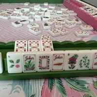 Juego de Mahjong Americano de Lujo con Diseño de Selva Tropical, Fichas Premium, Tapete de Mahjong con Diseño de Elefantes y Stock al por Mayor Listo para Enviar
