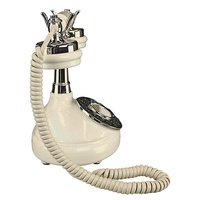 Téléphone rétro filaire en métal avec sonnerie de cloche mécanique et bouton poussoir en résine époxy durable pour le bureau de l'hôtel