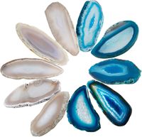 Tranches d'agate de haute qualité, cristaux naturels de guérison, pierres de géode Druzy, décoration maison/mariage, fabrication de bijoux, DIY, bague et pendentif