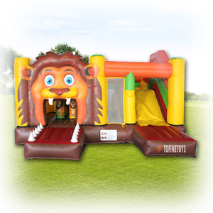 Giant Lion <span class=keywords><strong>King</strong></span> Bouncer Nhà Lâu Đài <span class=keywords><strong>Bouncy</strong></span> Inflatable Với Slide - Product Image 1