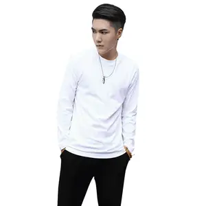 CT31 Plain 230 gsm heavyweight Wholesale towel embroidery printed cotton custom long sleeve t shirt for unisex men