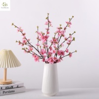 Ranting Bunga Sakura Persik Buatan Lateks Real Touch 80cm 4 Warna untuk Dekorasi Pernikahan dan Rumah Grosir