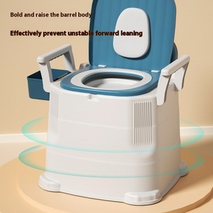 <strong>Portable</strong> <strong>Bedroom</strong> Bedside One Piece <strong>Toilet</strong> <strong>for</strong> Adults Elderly Pregnant Women with Square Bowl P-trap Drainage Easy Clean Design - Product Image 3