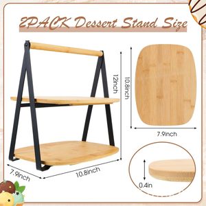 Bằng Gỗ Món Tráng Miệng Đứng Tổ Chức Hai Tầng Bánh Tấm Hiển Thị Máy Chủ Món Tráng Miệng Khay Cho Buổi Chiều Trà Nhà Bếp Bàn Hiển Thị - Product Image 3