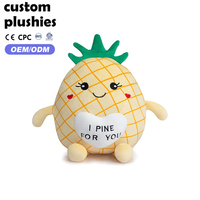 Vente en gros de peluches en forme d'ananas de dessin animé, jouets en peluche en forme de fruits pour activités promotionnelles