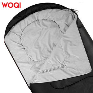 Saco de dormir doble WOQI, longitud estándar, estilo sobre, transpirable, de poliéster, unisex, para camping, senderismo, adultos - Product Image 2