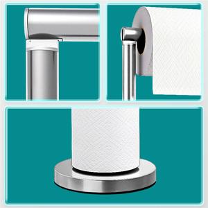 Porte-rouleau de papier toilette sur pied en fer, design moderne et écologique, pour salle de bain - Product Image 3