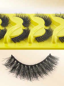 <span class=keywords><strong>Faux</strong></span> <span class=keywords><strong>cils</strong></span> en bande effet vison, spectaculaires, volumineux et effilés, sur plateau jaune vif, super volumineux, pour portraits et séances de nuit - Product Image 6