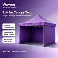 Tente Pop-Up Robuste 3x3m en Tissu Oxford 600D PVC, Résistante au Vent, pour Expositions Extérieures, Grands Événements, Stand de Vendeur, Gazebo