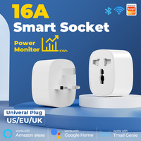 Prise intelligente universelle LangYeao Tuya WiFi/ZIGBEE, prise EU/UK/US 16A, moniteur de puissance, compatible avec Alexa/Google Home