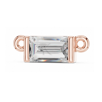 Colgante Minimalista Horizontal de Diamantes Cultivados en Laboratorio, Certificado IGI, de Lujo, Corte East West Step, Oro Sólido, Moderno, para Uso Diario