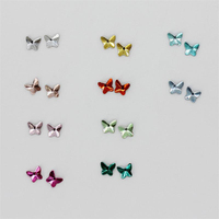Gemas Dentales Profesionales en Forma de Mariposa, Gemas Dentales Redondas y en Forma de Corazón Libres de Plomo, Paquete de Cristales al por Mayor, Gemas Dentales con Parte Posterior Plana