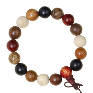 Multi Gemstone Sandalwood <b>Beads</b> <b>Bracelet</b> 12mm Unisex Hand Polished Natural Stone Everyday Wear Collectible Gift - Product Image 5