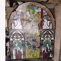 Panel de Vidrio Emplomado con Diseño de Ángel de Catedral, Hecho a Mano y Personalizado, de Gran Tamaño, con Marco de Hierro para Decoración de Paredes, Estilo Europeo