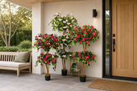 Plante artificielle fleurie Jiawei Bougainvillea JWT4165 en plastique écologique réaliste 120CM 4 pieds pour la maison, l'hôtel, le bureau, le jardin