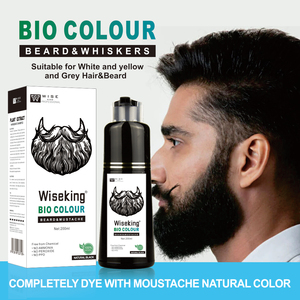 Shampoo colorant pour barbe Wiseking <span class=keywords><strong>Bio</strong></span> Color, sans PPD, facile à utiliser, colorant pour moustache, enrichi à l'huile d'argan naturelle, couverture rapide des cheveux blancs en 5 minutes - Product Image 2