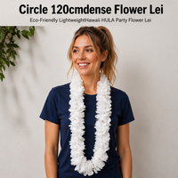 Karangan Bunga Sutra Buatan Hawaii Leis Garland Hula Lei 120cm, Ramah Lingkungan, untuk Pesta dan Perayaan
