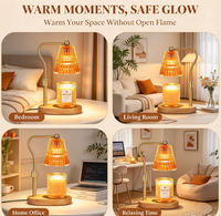 Lampe chauffe-cire rouge avec minuterie, variateur d'intensité et hauteur réglable, Cadeaux Fête des Mères, Chauffe-cire électrique, Décoration vintage pour la maison