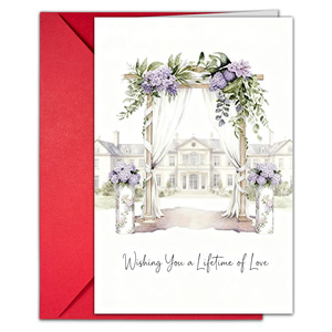 Elegante Tarjeta de Felicitación con Diseño Floral y Sobre Rojo para Despedida de Soltera - Product Image 3