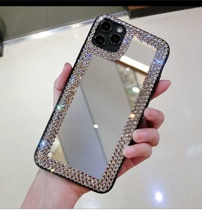 Custodia per telefono con <span class=keywords><strong>specchio</strong></span> di cristallo brillante Glitter glitterato per <span class=keywords><strong>Iphone</strong></span> <span class=keywords><strong>11</strong></span> 12 13 14 15 Pro Max Xr Xs Max 8 7 ragazza <span class=keywords><strong>Cover</strong></span> per telefono - Product Image 2