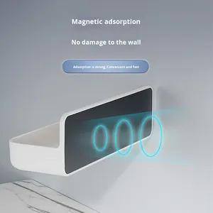 Estante de almacenamiento de baño de plástico magnético suave para colgar en la pared y montado en la esquina estante de <span class=keywords><strong>ducha</strong></span> de almacenamiento de champú Organizador Banheiro - Product Image 2