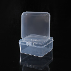 Caja de Almacenamiento Cuadrada Transparente de Plástico PP de 8x8x3.2 cm con Tapa para Organizar Joyas, Fabricada en Zhejiang - Product Image 1