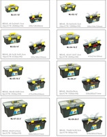 Boîte à outils en plastique 12 pouces, boîtier pour le transport d'outils lourds, de haute qualité MJ-02 x 300x154mm et de plusieurs compartiments, 124 pièces