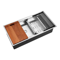 Éviers de cuisine à double marche avec surface brossée R10mm pour poste de travail