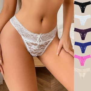 Tanga Sexy de Encaje con Aberturas para Mujer, Ajustada y Sin Costuras, Ropa Interior Femenina Sexy - Product Image 1