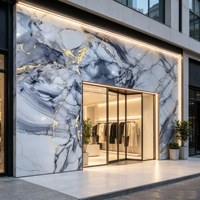 Panneau mural décoratif en PVC imprimé 3D brillant effet marbre, résistant à l'eau et à l'humidité, en plastique pour les intérieurs d'hôtels