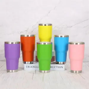 Tumblers Stainless Steel Camping Double Wall Vacuum Insulated Premium Insulated Thermo Powder Coat 20 OZ 30OZ HA