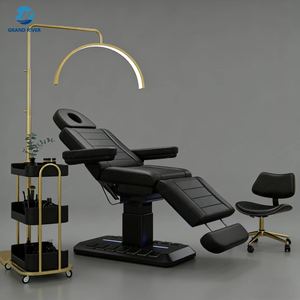 เตียงนวดหน้าต่อขนตาดีไซน์ใหม่สีดำสำหรับร้านเสริมสวย เตียงโค้งทันสมัยสำหรับร้านเสริมสวยและต่อขนตา มีจำหน่าย - Product Image 6