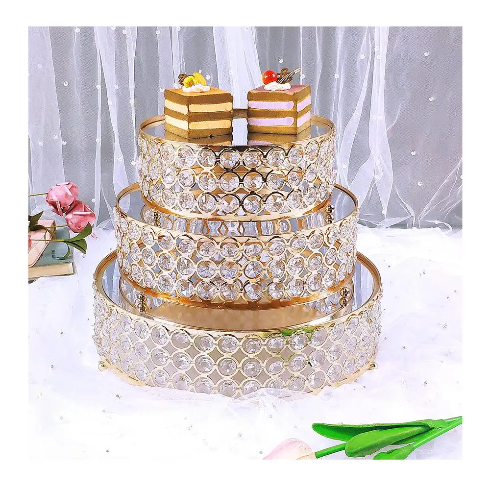 Набор из 3 золотых чугуна с прозрачными хрустальными бусинами, украшение для свадебного стола, подсвечник
