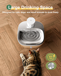 Fontaine à eau automatique pour animaux de compagnie, 3,2 L, en acier inoxydable, fonctionnant sur piles, pour l'intérieur et l'extérieur - Product Image 5