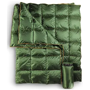 Factory Custom Outdoor Lightweight Portable Travel Hiking Camping Puffy Down Blanket Waterproof Duck Down Blanket