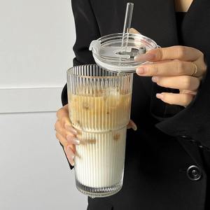 แก้วน้ำลายเส้นแนวตั้งพร้อมหลอด |   กาแฟเย็นแบบน้ำแข็งในแก้ว |   ตัวแทนจัดหาสินค้าออนไลน์จากกวางโจว 1688 - Product Image 3