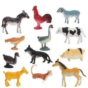 لعبة حيوانات المزرعة للأطفال ، مجموعة ألعاب حيوانات صغيرة بلاستيكية