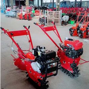 Motoculteur multifonctionnel rouge avec moteur diesel refroidi par air, charrue à retourner, semoir et motoculteur à soc, version à courroie, moteur principal - Product Image 5