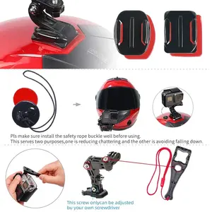 Ensemble de support de montage de casque de moto 19 en 1 de haute qualité en aluminium léger pour GoPro et Insta360 Sports Action Cam - Product Image 4