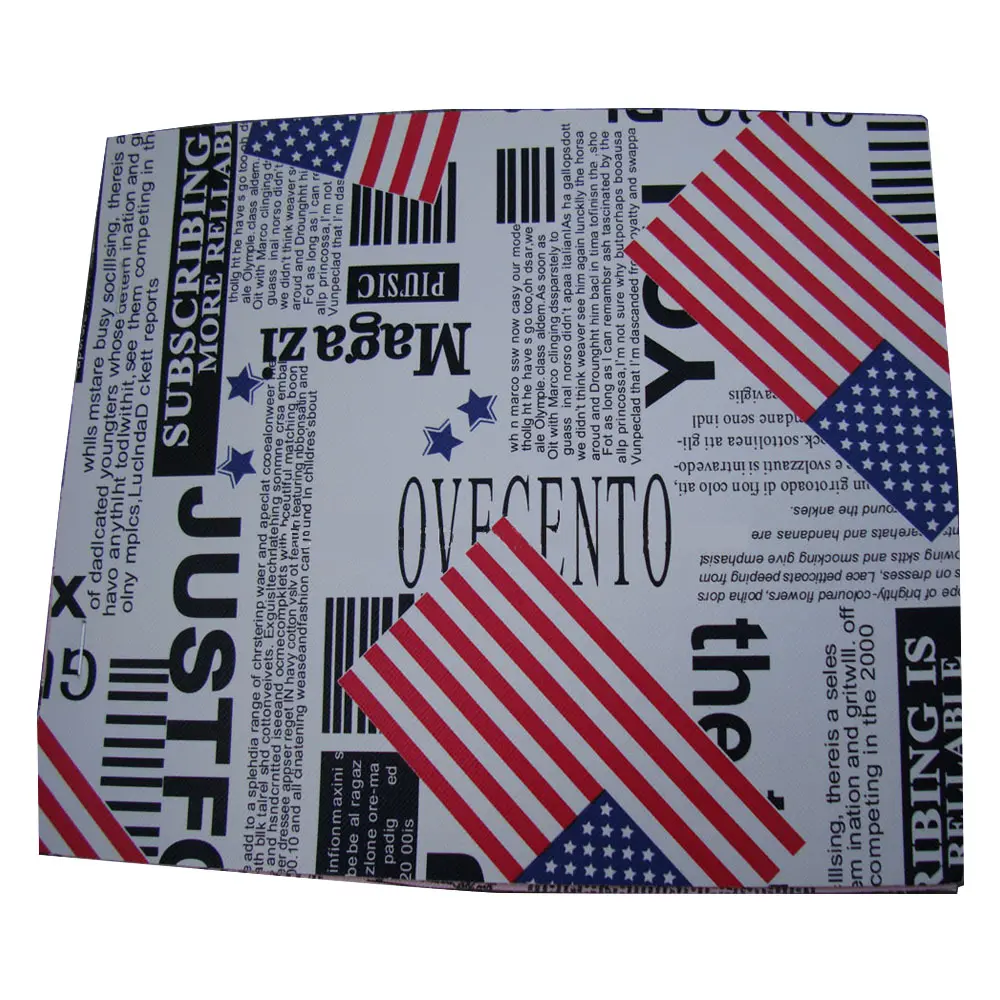 Tela de cuero sintético con estampado de bandera de EE. UU., estilo Retro, periódico, cuero sintético