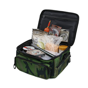 Bolsa de Pesca de Camuflaje, Bolsa de Hombro Multibolsillos para Almacenamiento de Cebo para Acampar al Aire Libre, Verde Camuflaje, Poliéster, Unisex - Product Image 1