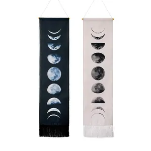 Linen Moon Phases Tapestry Astrology Zodiacs Home Wall Hanging Decoration Moon Banner